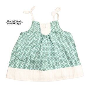 Janie & Jack 18-24m Green White Geometric Print Blouse